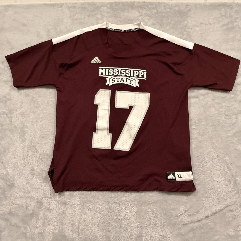 Adidas Mississippi State #17 Football Jersey Men's XL Maroon Bulldogs NCAA